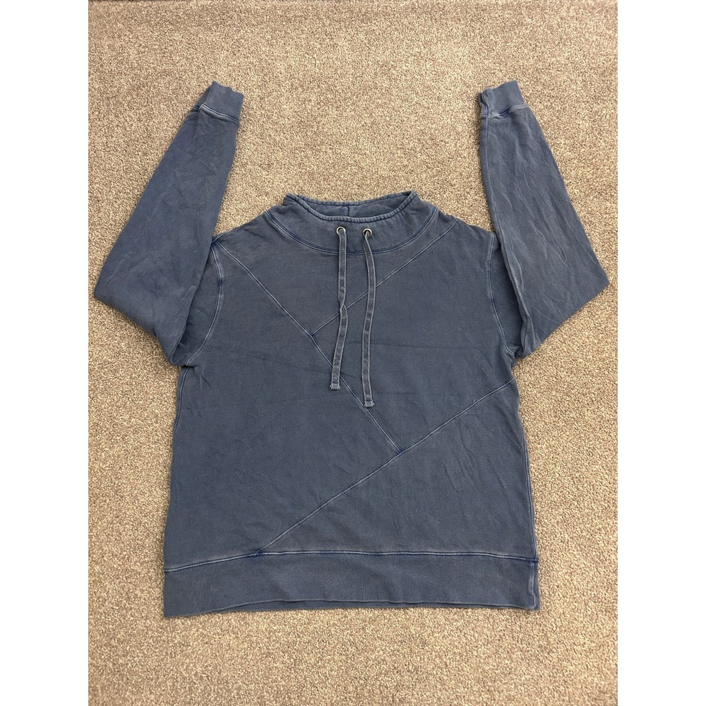 Wild Palms Sweatshirt Womens Medium Blue Excellent Paneled Funnel Neck Pullover